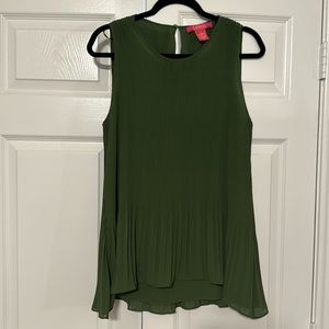 Dressy pleated sleeveless top